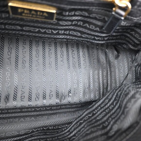 PRADA Logo Tessuto Shoulder Hand Bag Leather Black GHW 76EF401 - Picture 13 of 16